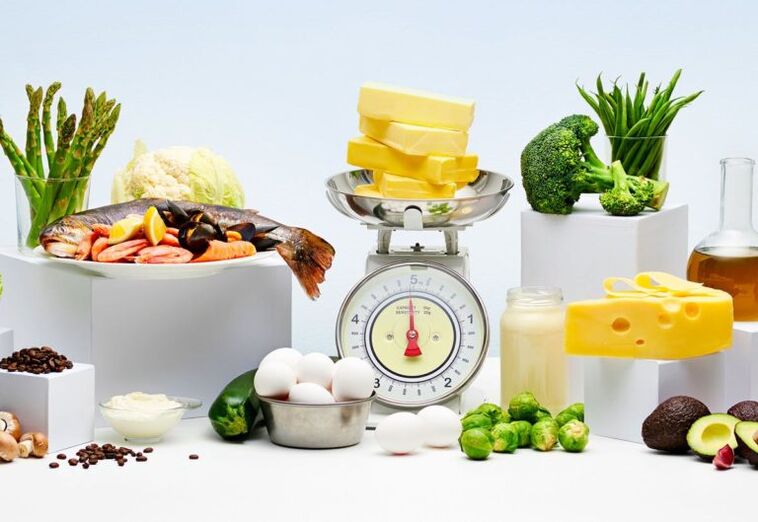 Empfohlene Lebensmittel für die Keto-Diät.