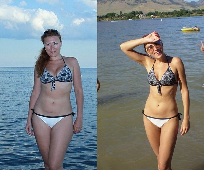Fotos vor und nach der Buchweizendiät.